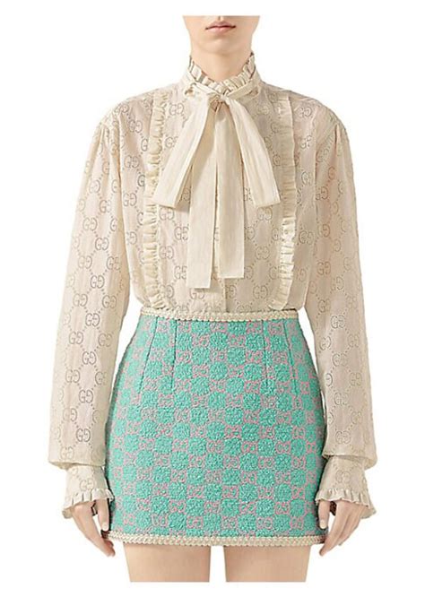 gucci white blouse womens|Gucci tops for women 2022.